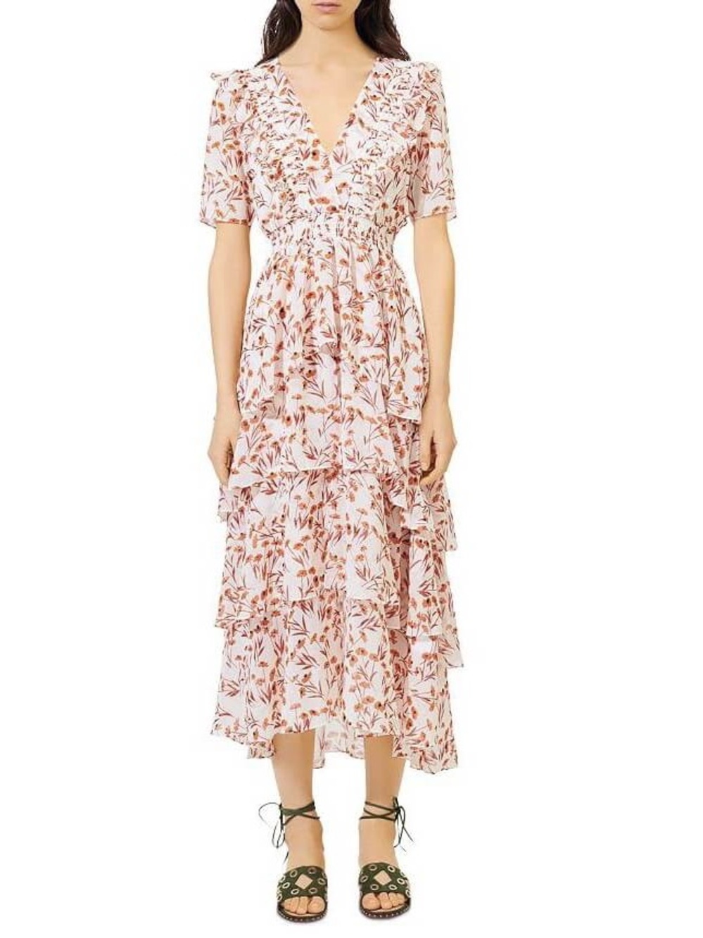 Maje Romina Tiered Maxi Dress NWOT